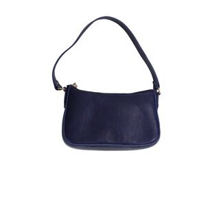 Portland Leather Shoulder Bag  Baguette Small Navy Blue Pebbled NWOT